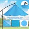 Costway 10FT Cantilever Solar Powered 32LED Lighted Patio Offset Umbrella Outdoor Red\Beige\Coffee\Blue\Navy